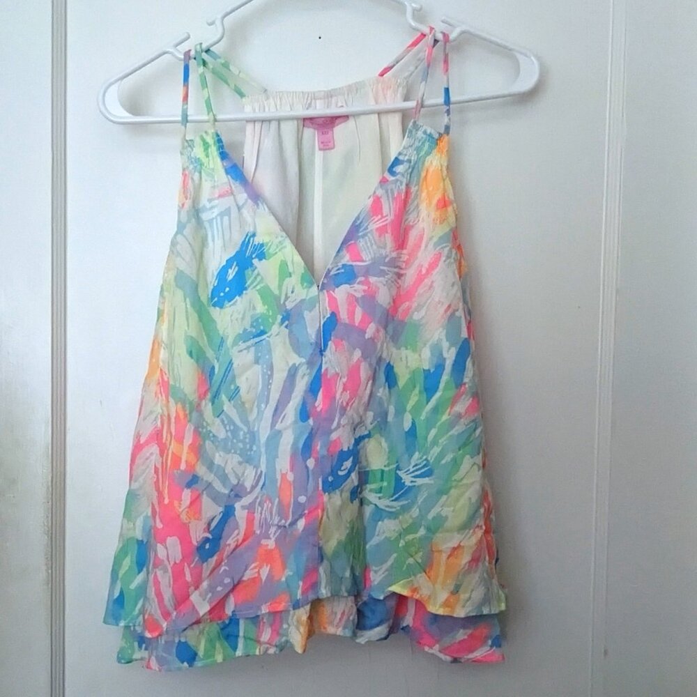 Lilly Pulitzer Bellamie Multi Sparkling Sands Tank Top A-Line Size XS